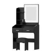 Detailed information about the product Artiss Dressing Table Set Stool Led Black