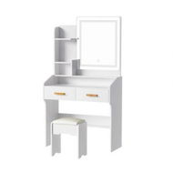 Detailed information about the product Artiss Dressing Table Set Stool Led White Doria