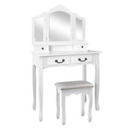 Detailed information about the product Artiss Dressing Table Stool Set Foldable Mirror White