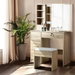 Artiss Dressing Table Stool Set Sliding Mirror Oak Diane. Available at Crazy Sales for $159.95