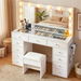 Artiss Dressing Table Vanity Desk Set Stool LED Bulbs White. Available at Crazy Sales for $449.95