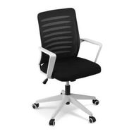 Detailed information about the product Artiss Ergonomic Office Chair Mesh Computer Desk Chairs with Lumbar Support, Height Adjustment Swivel Chair Mid Back for Home Office Study, Black and White