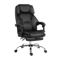 Detailed information about the product Artiss Executive Office Chair Leather Footrest Black