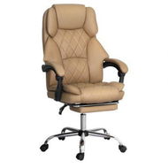 Detailed information about the product Artiss Executive Office Chair Leather Footrest Espresso