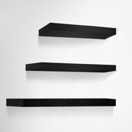 Detailed information about the product Artiss Floating Wall Shelf Set of 3 Black