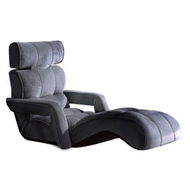 Detailed information about the product Artiss Floor Lounge Sofa With Armrest Flocking Fabric Charcoal