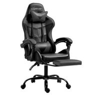 Detailed information about the product Artiss Gaming Office Chair Executive Computer Leather Chairs Footrest Grey