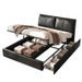 Artiss King Bed Frame Gas Lift Storage 3 Drawers Adjustable Headboard Platform Bed Black. Available at Crazy Sales for $489.95