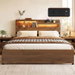 Artiss King Bed Frame Metal with Charging Station LED Light Storage Shelf. Available at Crazy Sales for $419.95