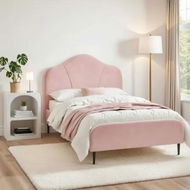 Detailed information about the product Artiss King Single Storage Bed Frame Velvet with Bedside Table Pink