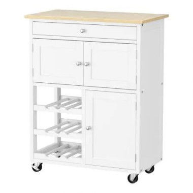 Artiss Kitchen Island Trolley Rolling Serving Cart Storage Cart Drawer Cupboard