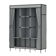 Detailed information about the product Artiss Large Portable Clothes Closet Wardrobe with Shelf Grey