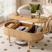 Artiss Lift Top Coffee Table Fluted Centre Table with Hidden Storage Oval 100cm. Available at Crazy Sales for $169.95