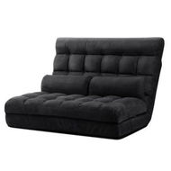 Detailed information about the product Artiss Lounge Sofa Bed 2-seater Charcoal Suede