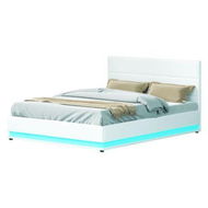 Detailed information about the product Artiss Lumi LED Bed Frame PU Leather Gas Lift Storage - White Queen