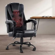 Detailed information about the product Artiss Massage Office Chair Executive Computer Gaming Chairs Black PU Leather