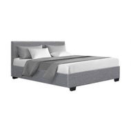 Detailed information about the product Artiss Nino Bed Frame Fabric - Grey Double