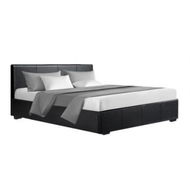 Detailed information about the product Artiss Nino Bed Frame PU Leather - Black Queen