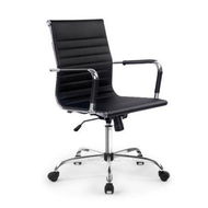 Detailed information about the product Artiss Office Chair Conference Chairs PU Leather Mid Back Black