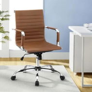 Detailed information about the product Artiss Office Chair Conference Chairs PU Leather Mid Back Brown