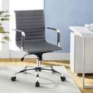 Detailed information about the product Artiss Office Chair Conference Chairs PU Leather Mid Back Grey