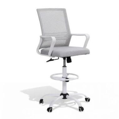 Artiss Office Chair Drafting Chairs Stool Computer Desk Studios Mesh White