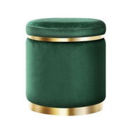 Detailed information about the product Artiss Ottoman Foot Stool Round Velvet Green