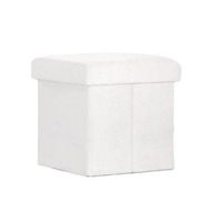 Detailed information about the product Artiss Ottoman Storage Foot Stool Square Teddy Fabric White