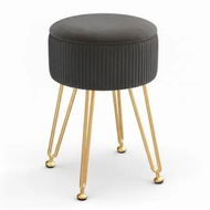 Detailed information about the product Artiss Ottoman Storage Foot Stool Vanity Velvet Round Grey