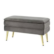 Detailed information about the product Artiss Ottoman Storage Foot Stool Velvet Grey