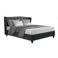 Detailed information about the product Artiss Pier Bed Frame Fabric - Charcoal Queen