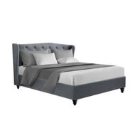 Detailed information about the product Artiss Pier Bed Frame Fabric - Grey Double