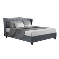 Detailed information about the product Artiss Pier Bed Frame Fabric - Grey King