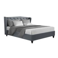 Detailed information about the product Artiss Pier Bed Frame Fabric - Grey Queen