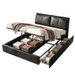 Artiss Queen Bed Frame Gas Lift Storage 3 Drawers Adjustable Headboard Platform Bed Black. Available at Crazy Sales for $549.95
