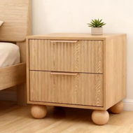 Detailed information about the product Artiss Rattan Bedside Table 2 Drawers Pine
