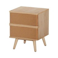 Detailed information about the product Artiss Rattan Bedside Table Drawers Side End Table Storage Nightstand Oak NORA