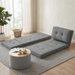 Artiss Recliner Adjustable Floor Chaise Lounge & Ottoman Foot Rest Grey Set. Available at Crazy Sales for $199.95