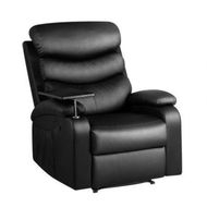 Detailed information about the product Artiss Recliner Chair Leather Black Tray Table Erika