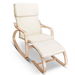 Artiss Rocking Armchair Footstool Bentwood Beige. Available at Crazy Sales for $149.95