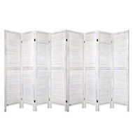 Detailed information about the product Artiss Room Divider Screen 8 Panel Privacy Wood Dividers Stand Bed Timber White