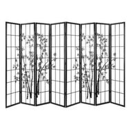 Detailed information about the product Artiss Room Divider Screen Privacy Dividers Pine Wood Stand Black White 8 Panel