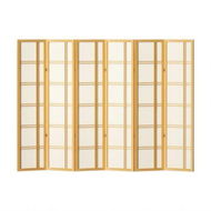 Detailed information about the product Artiss Room Divider Screen Privacy Wood Dividers Stand 6 Panel Nova Natural