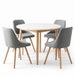 Artiss Round Dining Table and Chairs Set 5pcs Compact Kitchen Furniture White Natural Wood & Grey. Available at Crazy Sales for $619.95