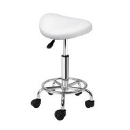 Detailed information about the product Artiss Saddle Salon Stool White PU Swivel Barber Hair Dress Chair Hydraulic Lift