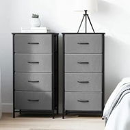 Detailed information about the product Artiss Set of 2 Chest of 4 Drawers Storage Dresser Tallboy Grey
