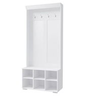 Detailed information about the product Artiss Shoe Cabinet Storage Rack Shoe Bench Hall Tree Coat Rack White 180CM