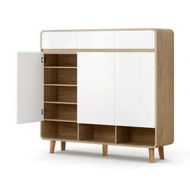 Detailed information about the product Artiss Shoe Rack Cabinet 25 Pairs Storage Cupboard Pine&White