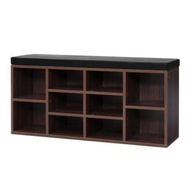 Detailed information about the product Artiss Shoe Rack Cabinet Bench 10 Cubes - Walnut