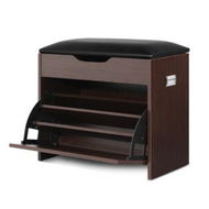 Detailed information about the product Artiss Shoe Rack Cabinet Bench 3-tier 15 Pairs Walnut